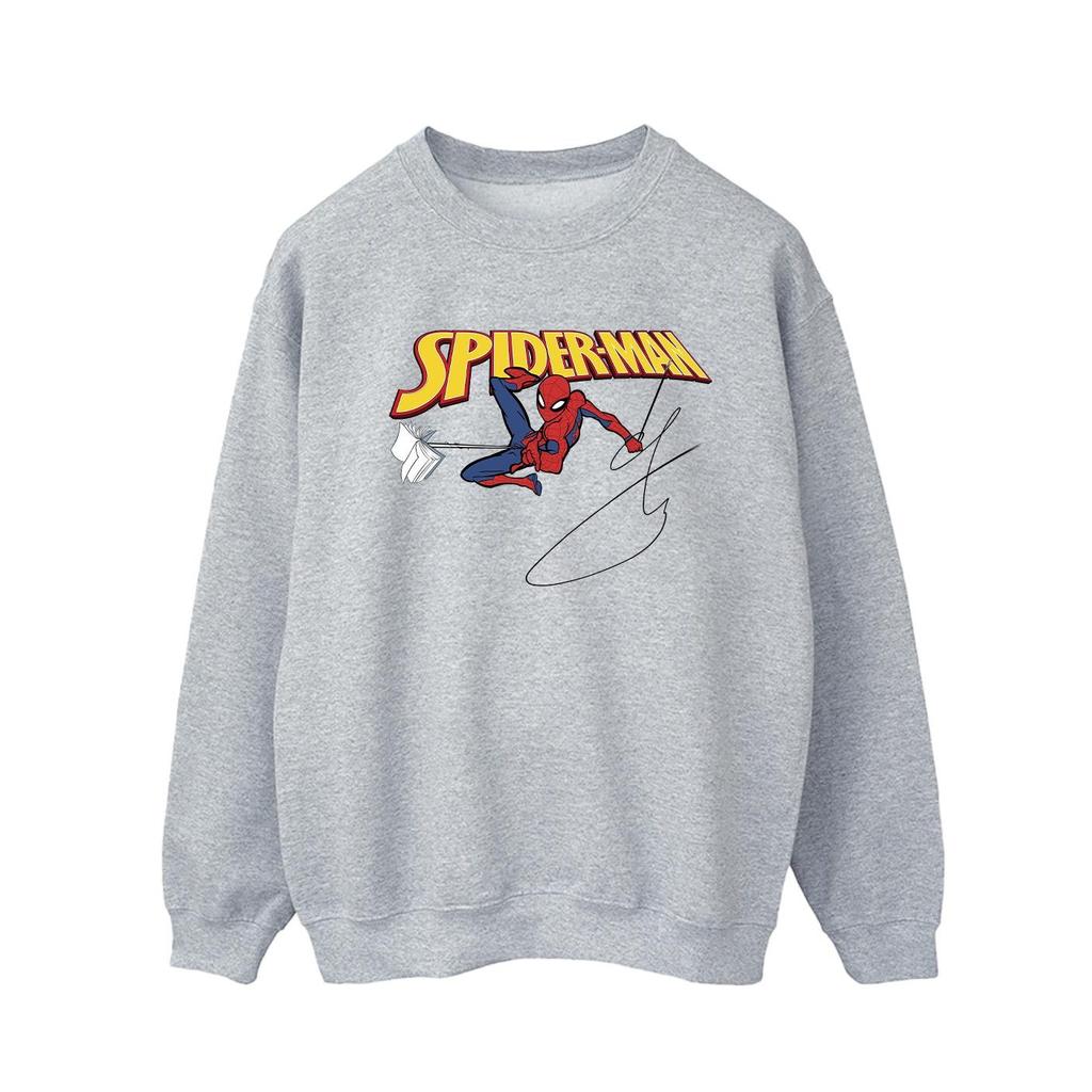 Marvel Mens Spider-Man With A Book Sweatshirt