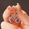 Huitan Irregular Heart Designed Drop Earrings for Women Unique Bright Colorful Cubic Zirconia Accessory Charm Engagement