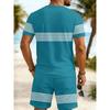 Heren 3D Digitale Print Casual Set met Korte Mouwen en Korte Broek - Zomer Print Set, Geschikt voor Hardlopen