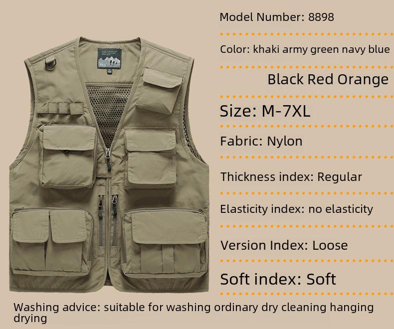 Herren 2019 Outdoor Multi-Pocket Atmungsaktive Arbeitsweste