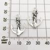 Vintage Antique Silver Anchor Charm Pendant for DIY Jewelry - 1 Piece