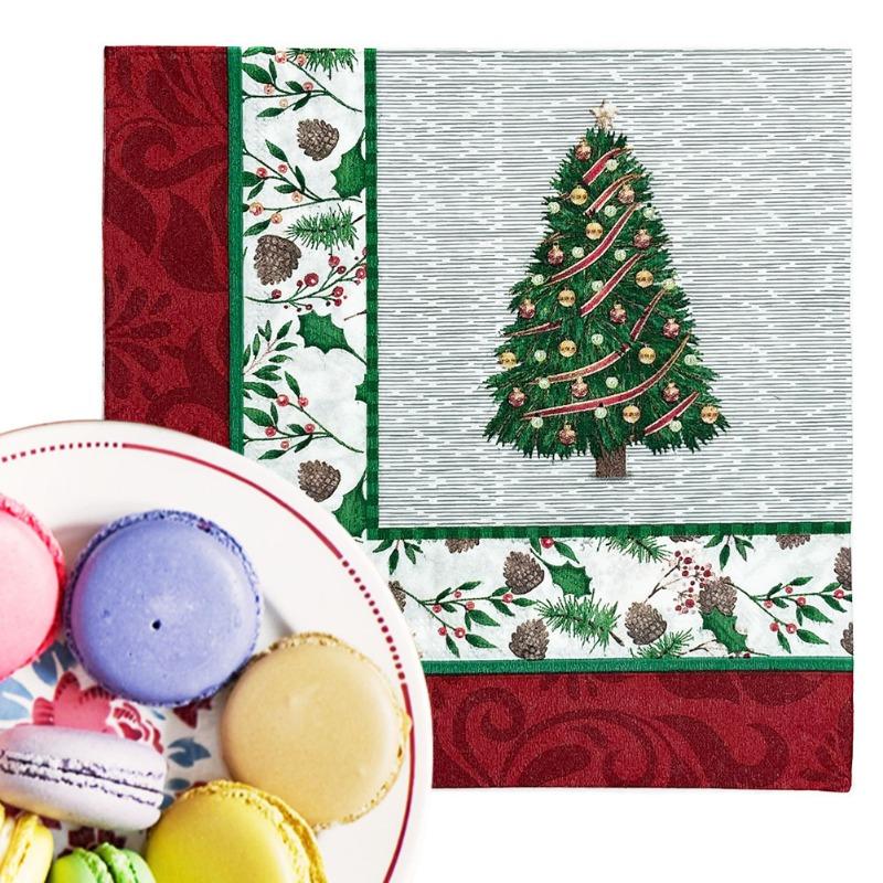 20pcs/Pac 33*33cm 2-Ply Disposable Party Napkin Christmas Pattern