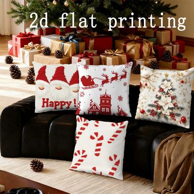 Home Decor Christmas-themed Decorative Pillow Covers for Home Pattern Cushion Cover Suitable for Sofa Bedroom Car Pillow Cover