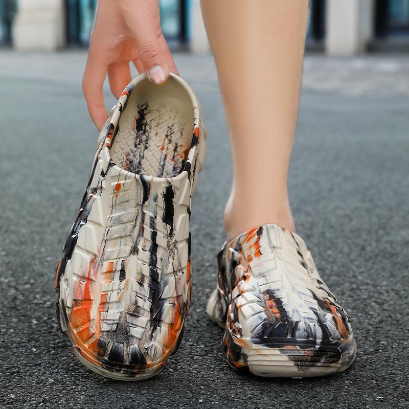 Nya trendiga herrsandaler med tjock sula i stora storlekar, dam- och herrmodell, EVA, lätta, andningsbara strandskor, herrsandaler, tofflor