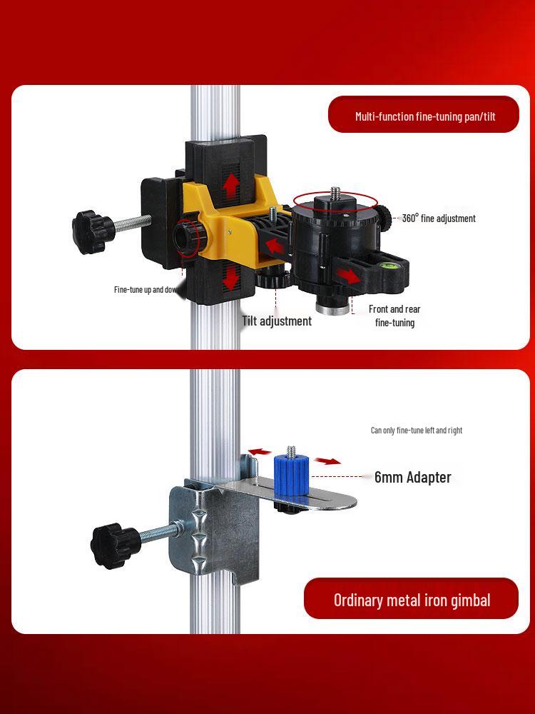 Telescopic Rod for Ceiling Support with Spirit Level and Infrared Bracket