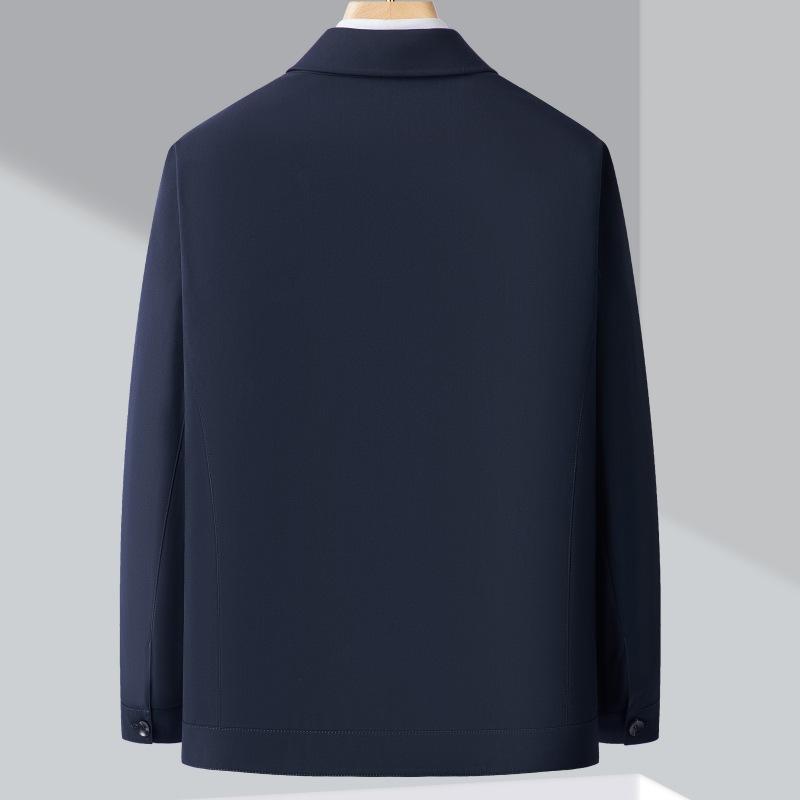 High-end Wool Jacket Men's Spring and Autumn Style Casual Tops for Middle-aged and Elderly Leaders, Civil Servants, Loose Coats, Large Size