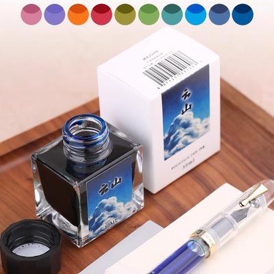 MAJOHN 50ml Encre pour Stylo Plume Diverses Couleurs Encre en Bouteille de Verre Cartouche de Recharge pour Écriture Scolaire Bureau Fournitures d'Encre Papeterie