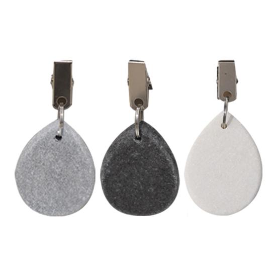Marble Tablecloth Weight with Metal Clip, Teardrop Shape Table Cover Weight, Outdoor Party Picnic Dinner Tablecover Pendant Stone