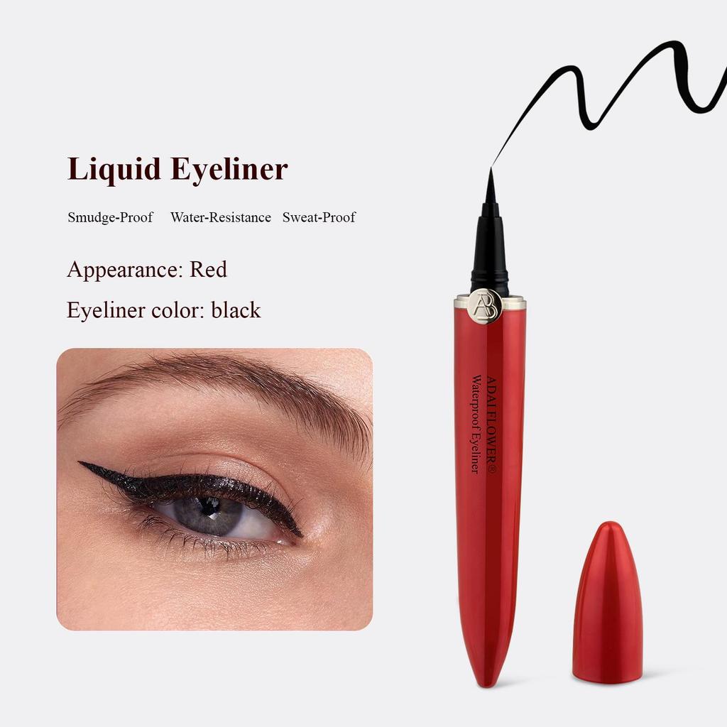 Wasserfester flüssiger Eyeliner, wisch- und wischfest, langanhaltend, Schwarz