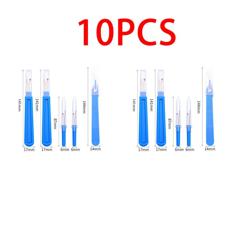 5PCS/SET Sewing Seam Ripper Kit Blue DIY Plastic Handle Seam Stitch Ripper Unpicker Remover Beginner Home Repair Embroidery