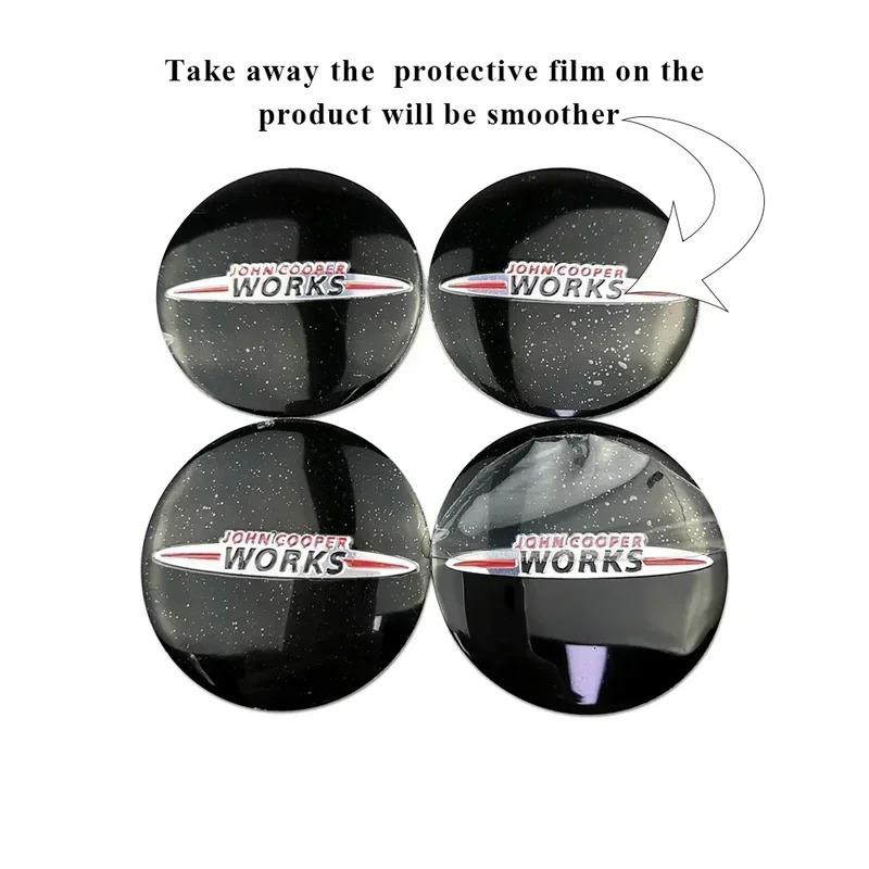 4pcs Car Wheel Center Stickers Hub Decals for Mini Cooper JCW R50 R52 R53 R56 R57 R58 R60 MINI CLUBMAN COUNTRYMAN Accessories