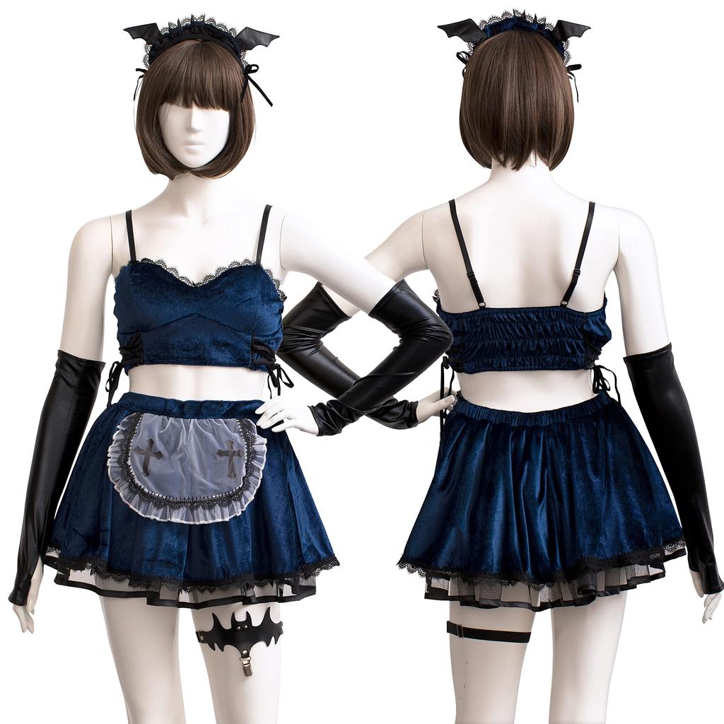 Clearstone SugarWhip Cosplay Halloween Bat Maid Dark Blue Blue Women's