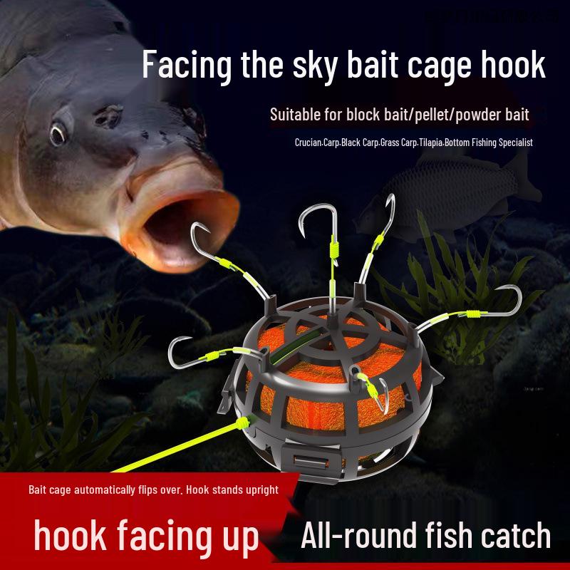 Inverted Bait Cage Hook with Ise-ni Flip Plate for Surf Casting