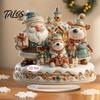 New Year Party Supplies Christmas Candle Ornament, 2D Flat Acrylic Ornament with Base, Tabletop Ornaments Snowman Reindeer Festive Table Centerpiece