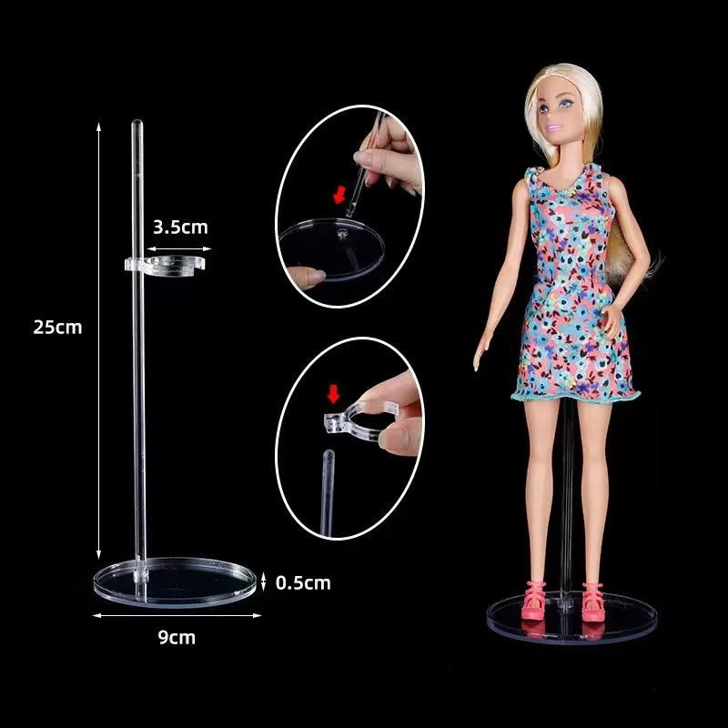 30cm Transparent Doll Display Stand - Plastic Waist Support Toy Accessory