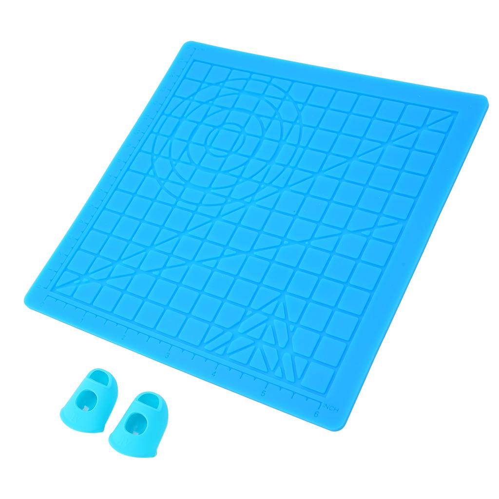3D Design Mat Durable Elastic Flexible Convenient Silicone Template Pad with Finger Caps