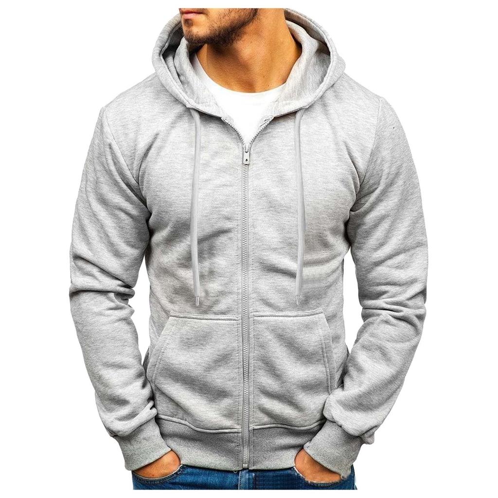 Men Full Zip Up Sweatshirts Long Sleeve  Pullover Tops Casual  And Tall Jackets With Pockets