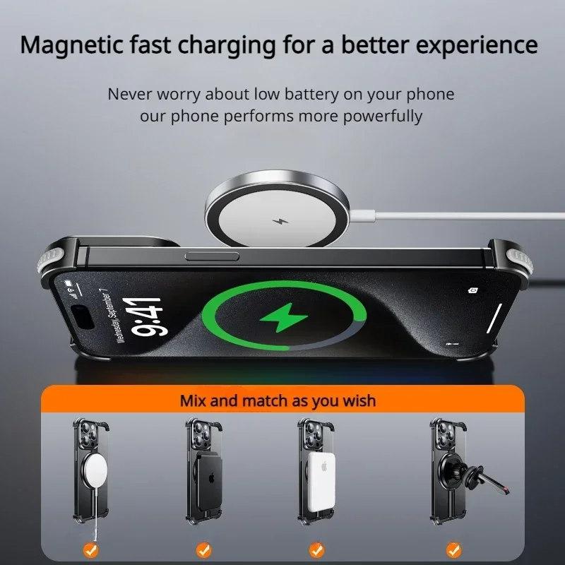 Magsafe Phone Case for iPhone15/pro/max Shockproof Phone Bumper Magnetic Wireless Charging Cellphone Protective Cover