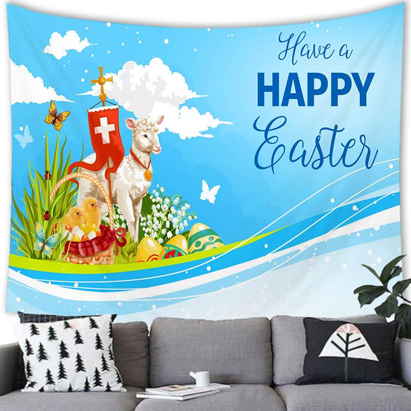 

Украшение дома Пасхальное яйцо с принтом Поли Поли Поэзия Гобелен настенный подходит для спальни, гостиной, тапиз 150X100CM