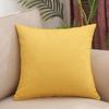 Solid Color Linen Throw Pillow Cover with Customizable Logo.