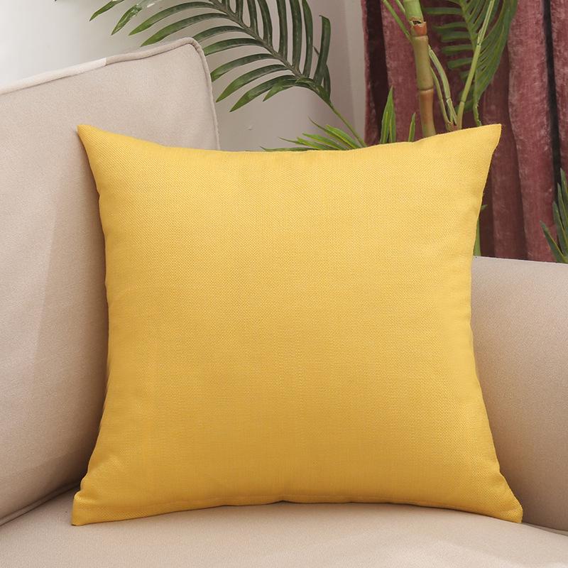 Solid Color Linen Throw Pillow Cover with Customizable Logo.