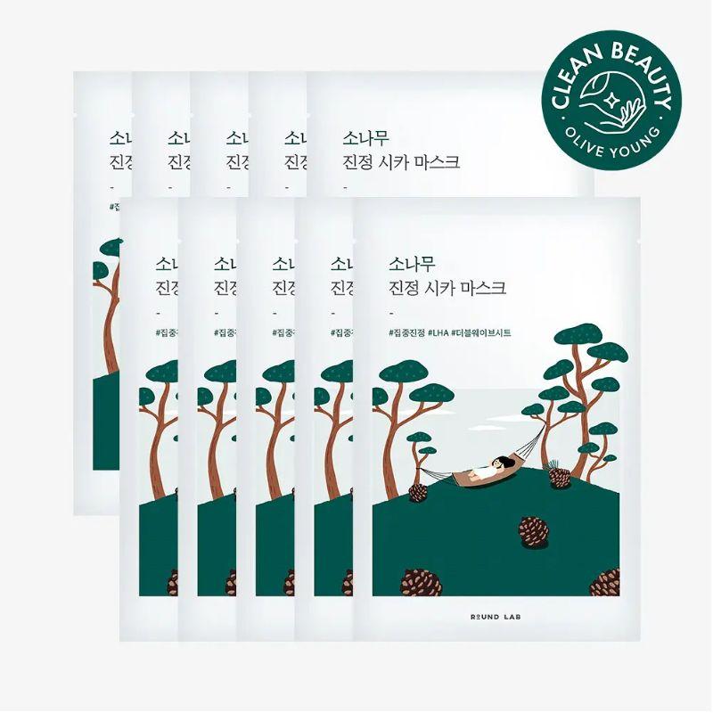 

Round Lab Pine Calming Cica Mask Sheet 10pcs – Intensive Soothing & Skin Relief