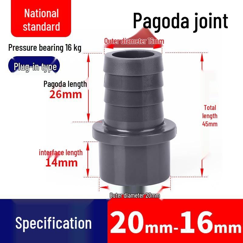 UPVC Pagoda Quick Connect Hose Reducing Fitting - Straight Male Thread (PVC-U)