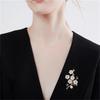 Rinhoo Fashion Imitation Pearl Zircon Tassel Safety Pins For Women Simple Snowflake Flower Brooch Bouquet Clothes Badges Jewelry
