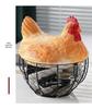 Creative Wrought Iron Hen Basket for Eggs, Garlic, Fruits, Snacks, and Kitchen Decor