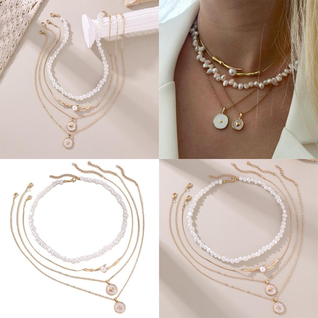 Geometric Pendant Necklace For Women With Zinc Alloy Metal Drop Design Summer Fashion Jewelry