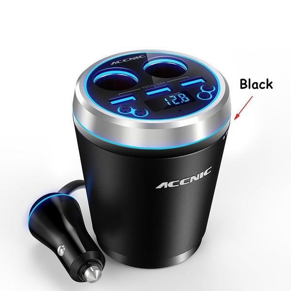 

Accnic C1 3.5A 3 USB Car FM Transmitter Car Cigarette Lighter MP3 Player Adapter Hands free Wireless Bluetooth Radio FM Receiver Type 2 чорний