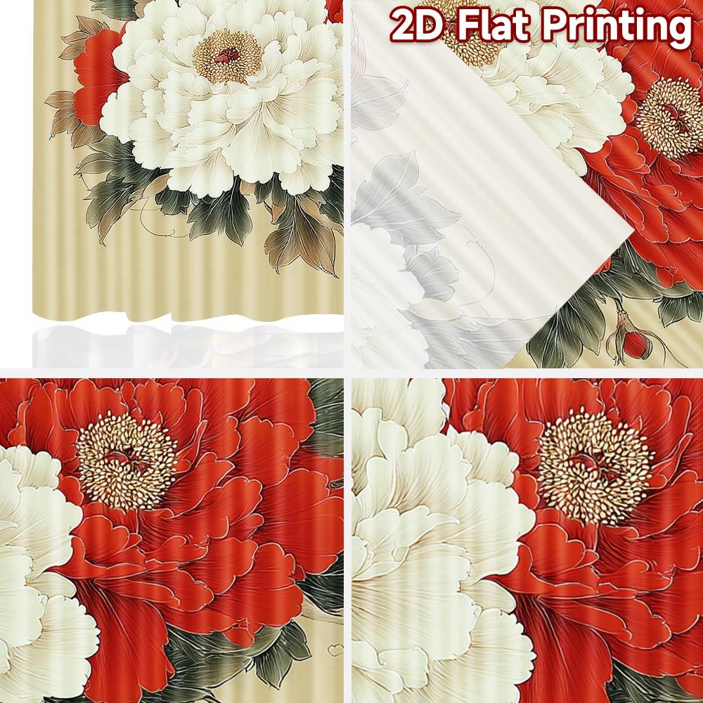 Set Of 2 Flat Printing Curtains Without Rod Floral Elegance Birds Women Is Day Festival Creative Fabric Curtain Made Polyester