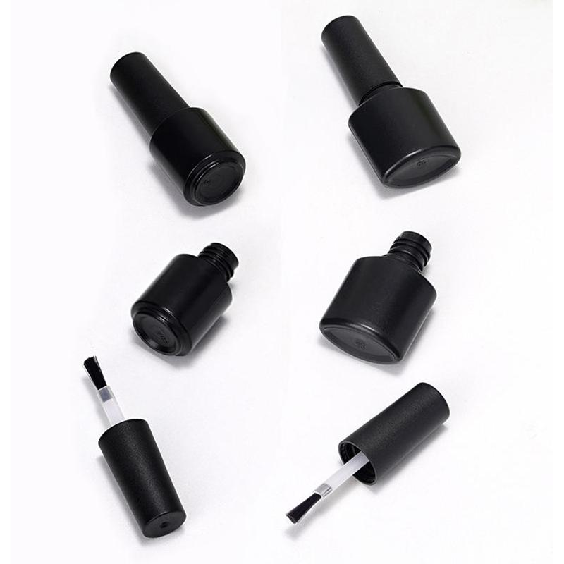 Nail Gel Bottle Empty Nail Polish Bottles Black Refillable Bottles With Brush For Travel Portable Cosmetic Containers 6/7/8/10Ml