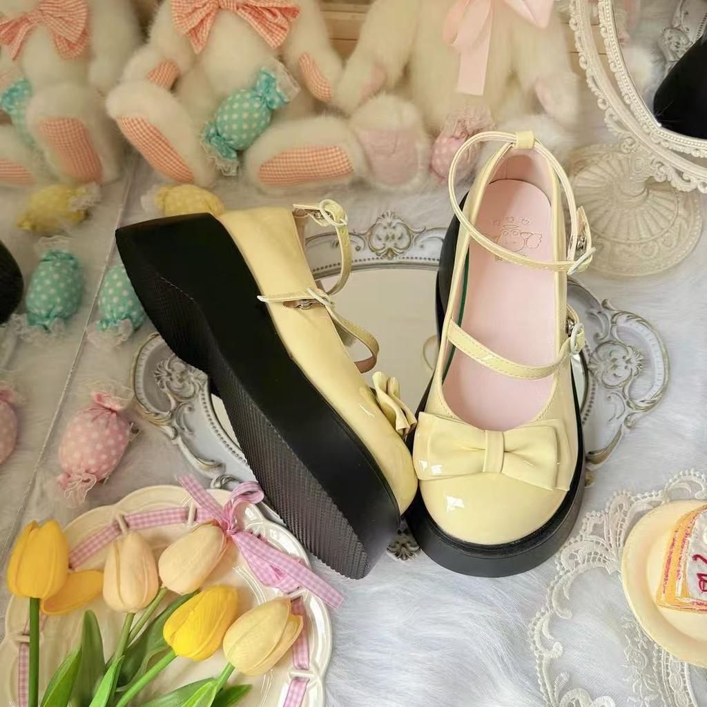 Bow Platform Versatile Loafer Single Shoes 2025 Autumn New French Popular One-word Buckle Mary Jane Small Leather Shoes