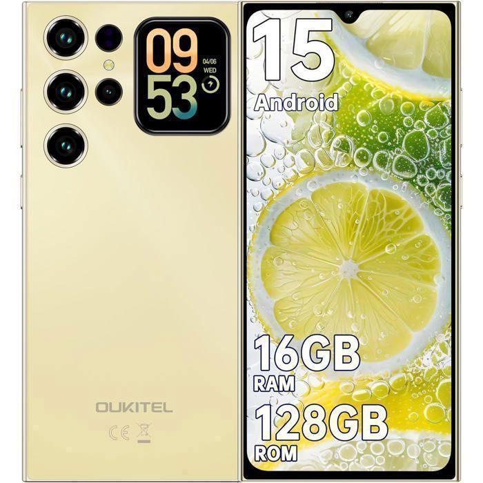 Telephone Portable OUKITEL C62 16GB+128GB 6,88" 5150mAh Smartphone Android 15 13MP Caméra Dual SIM 4G/NFC/Fingerprint/Face ID Or