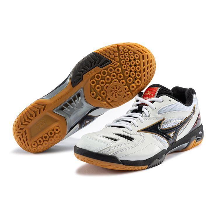Mizuno Pro Stitching Shock Absorption Non-Slip Low-Top Badminton Shoes Unisex Shoes White Black 71GA170009
