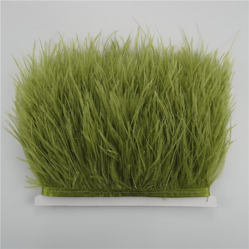 8-10cm Ostrich Feather Trims for Needlework and Handicraft Black Plume Skirt Decoration Natural Feathers Ribbon Fringe