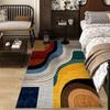 RAKKS Modern Geometric Crystal Rug - Abstract Line Art Design, Smooth Low Pile Velvet, Non-Slip for Contemporary Living Room