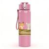 1PC Forest Bear Rabbit Family Print 750ml Color Plastic Sports Water Bottle Leakproof Flip Straw Lid Suitable for Sports Office Home Use