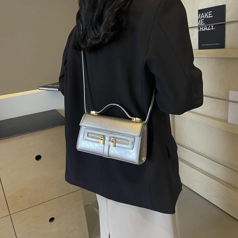 Small Square Handbags for Women New Fashion Brand Shoulder Bags Soft Designer Versatile Zipper Crossbody Bags