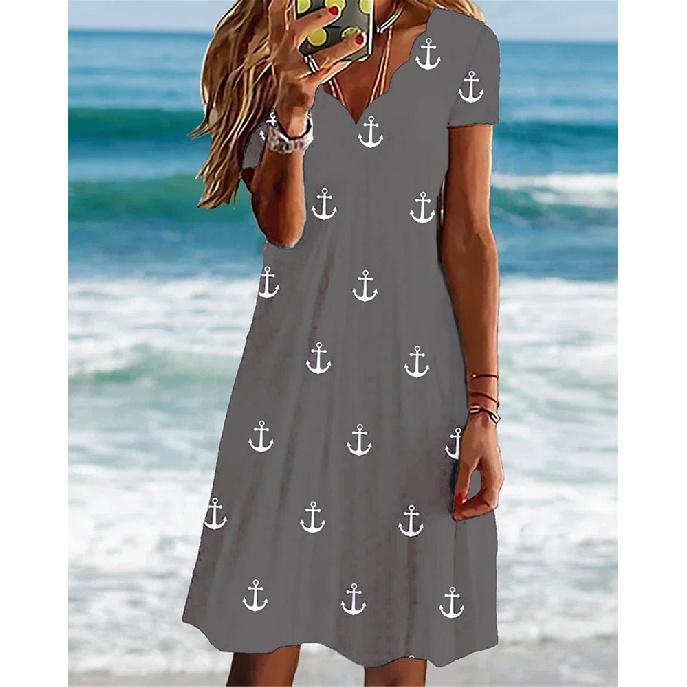 

Новое весенне-летнее отпускное повседневное ездовое на работу удобное сексуальное элегантное женское модное принтованное платье 5XL серый