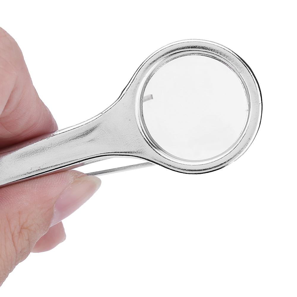 Portable Stainless Steel Multi Functional Tweezer with 10X Magnifier Magnifying Glass