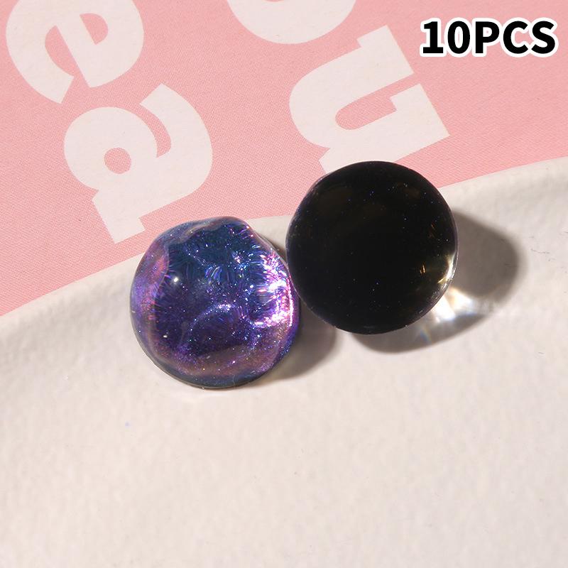10pcs Glitter Geometry Rounds Cabochon Beads for Crafts DIY Resin Art Flatback Jewelry Making Embellishments