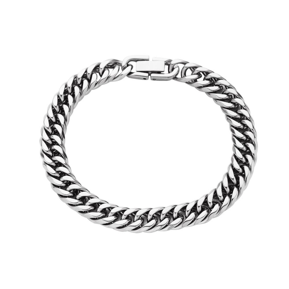 Stainless Steel Men s Trendy Cuban Hip Hop Titanium Bracelet