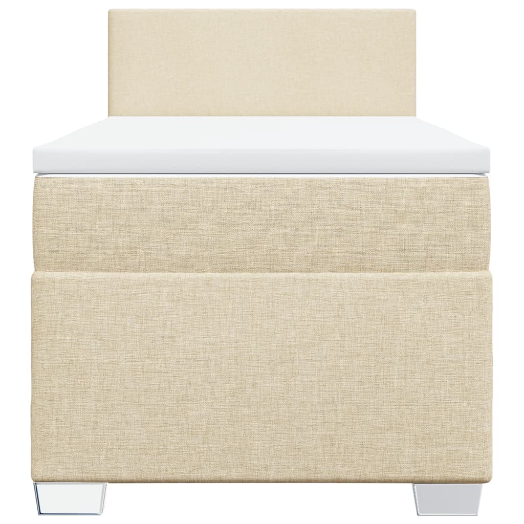 Vidaxl Continental Bed with Mattress, Cream, Fabric, 90X200 Cm