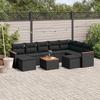 VidaXL Garden Lounge Set with Cushions 10 Pcs, Patio Sofas, Patio Furniture Set, Outdoor Furniture, Black 3258947