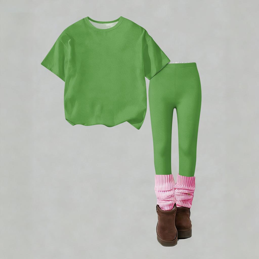 Boys And Girls Set Kids Casual Short Sleeve Top And Long Pants Set