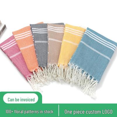 Turkse Streep met Kwastjes Oversized Strand- & Badhanddoek – Absorberend Stof van Polyester Katoen