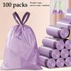 100 Sacs Poubelles Parfumé Portables à Cordon de Serrage Ménage, Fête et Réunion Sacs Poubelles Mauves
