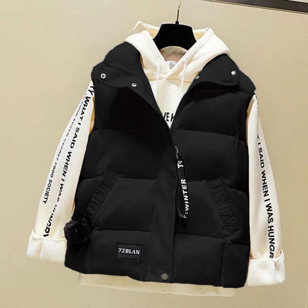 Down Cotton Vest Women's Autumn New Casual Bread Cotton Jacket for Wearing Outside Jacket with Vest Cotton and Camisole